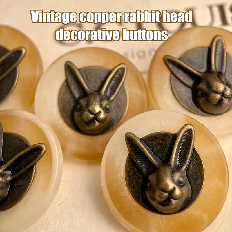 Sewing In Textile - 10pcs 25mm Vintage Copper Rabbit Head