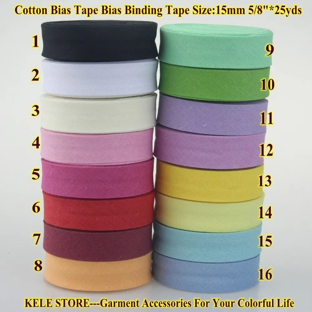 Binding Tape Bias - 100% Cotton Bias Tape,size:15mm,width:5/8