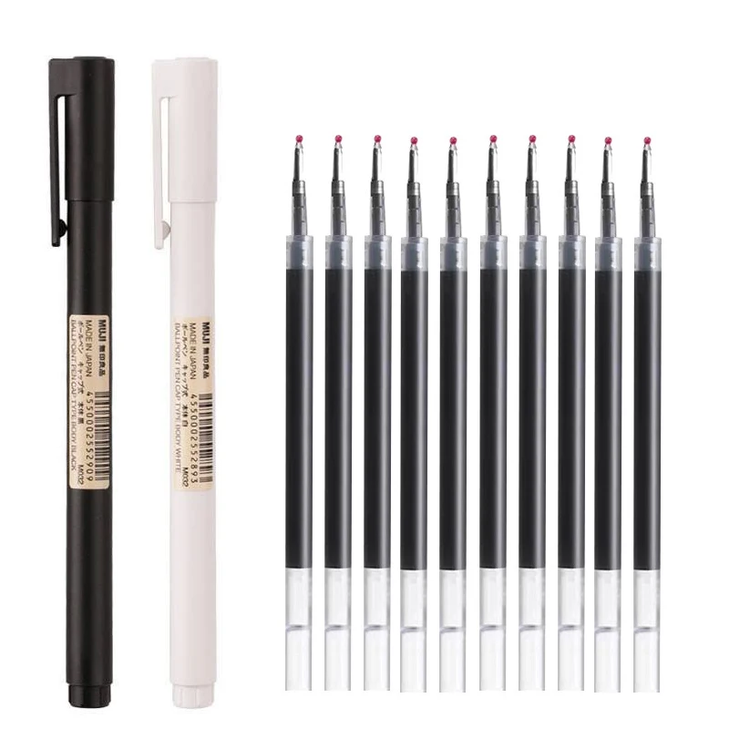 0.5mm Black/White Gel Pen Blac - Muji Stationery Gel Pen review and price