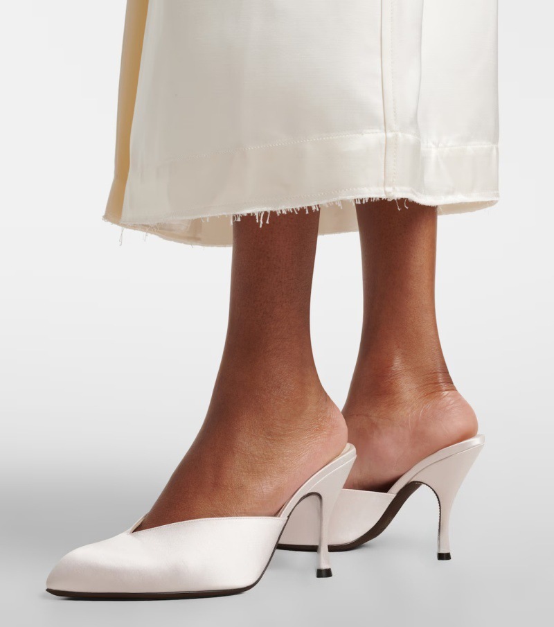 New Women Satin Mule Heels V C - Sewing New review and price