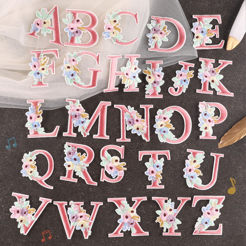 10 Pcs Pink Flowers Alphabet E - Sewing Id review and price