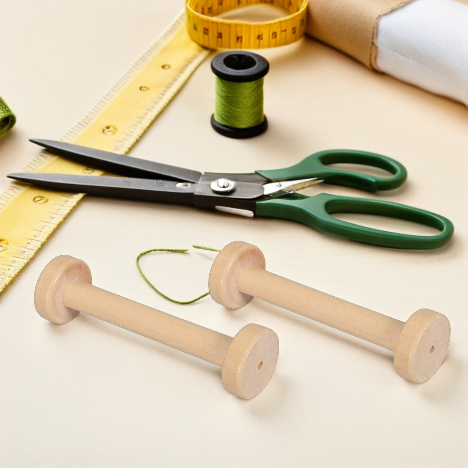 5Pcs Wooden Spools Natural Vin - Sewing In Textile review and price