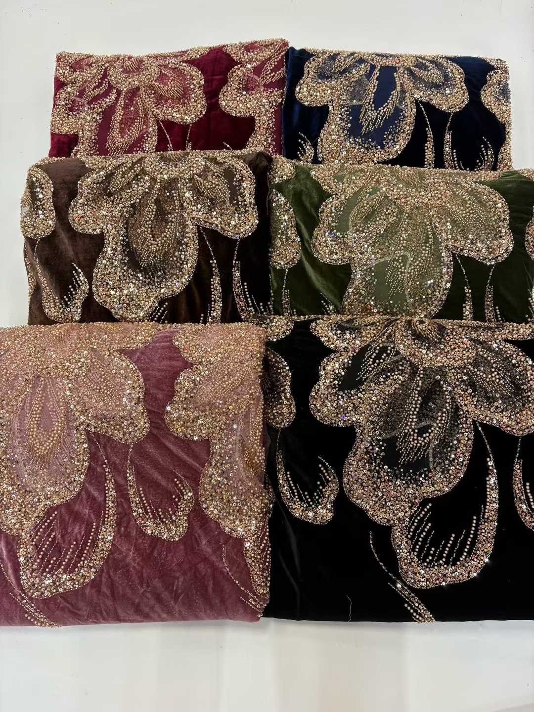 African Velvet Beaded Heavy La - Sewing Velvet Fabric review and price