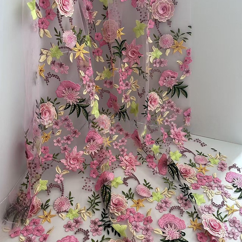 90x130cm 3D Floral Embroidered - Textile And Sewing Supply review and price