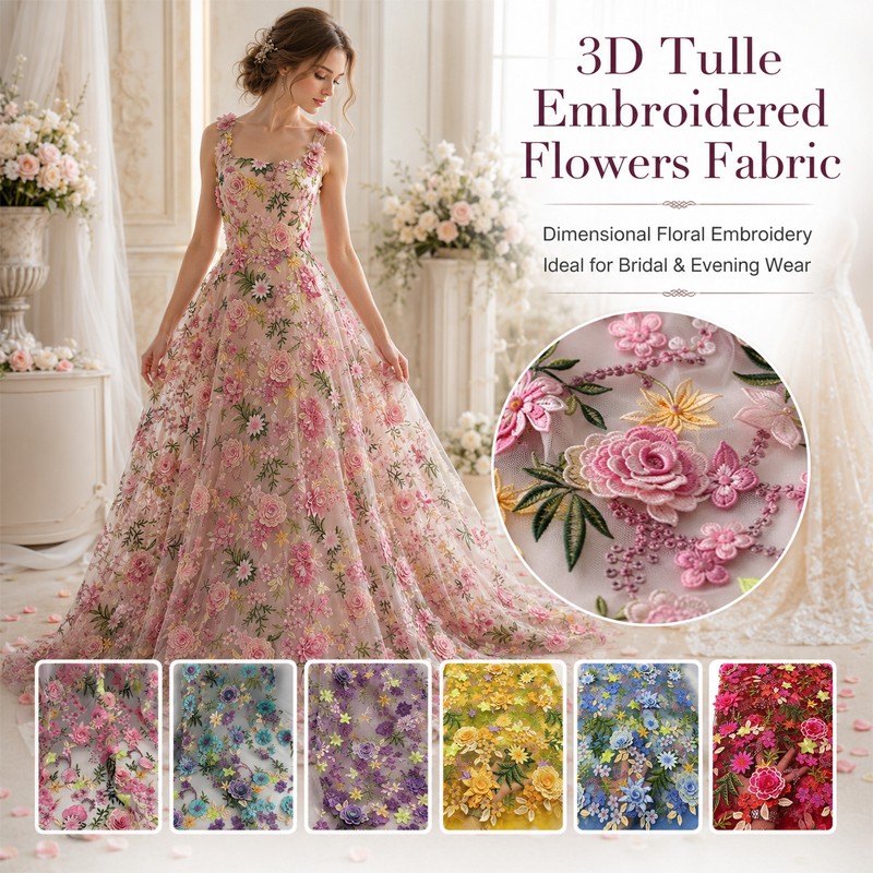 90x130cm 3D Floral Embroidered - Textile And Sewing Supply review and price