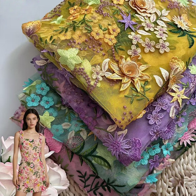 90x130cm 3D Floral Embroidered - Textile And Sewing Supply review and price