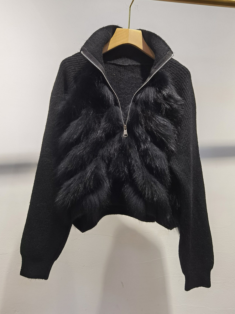 Women Real Fox Fur Coat Sweate - Sewing V review and price
