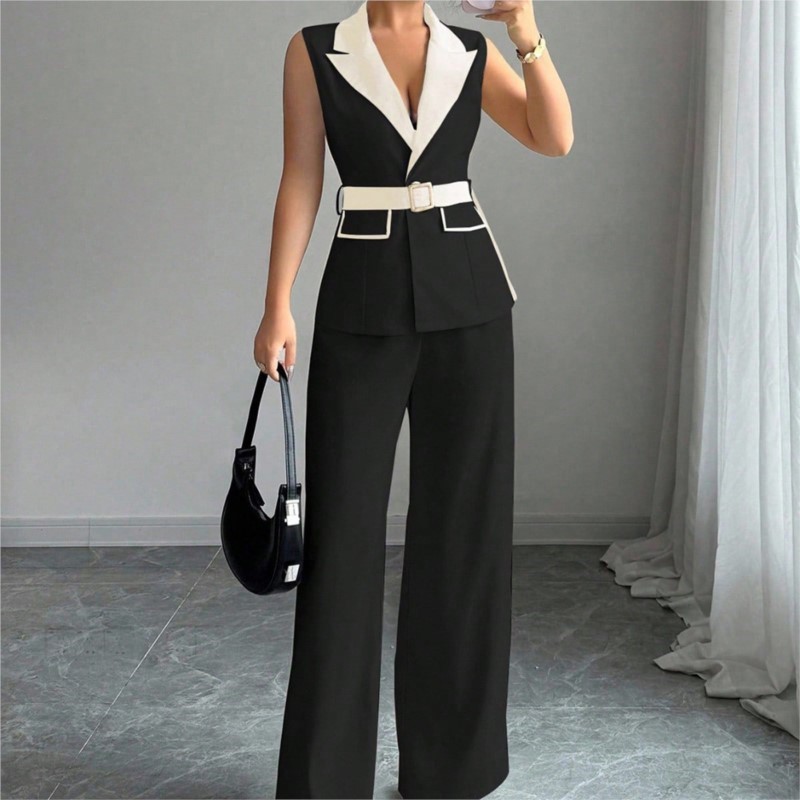 Vest Suit Women Wide Leg Pants - Sewing Jackets review and price