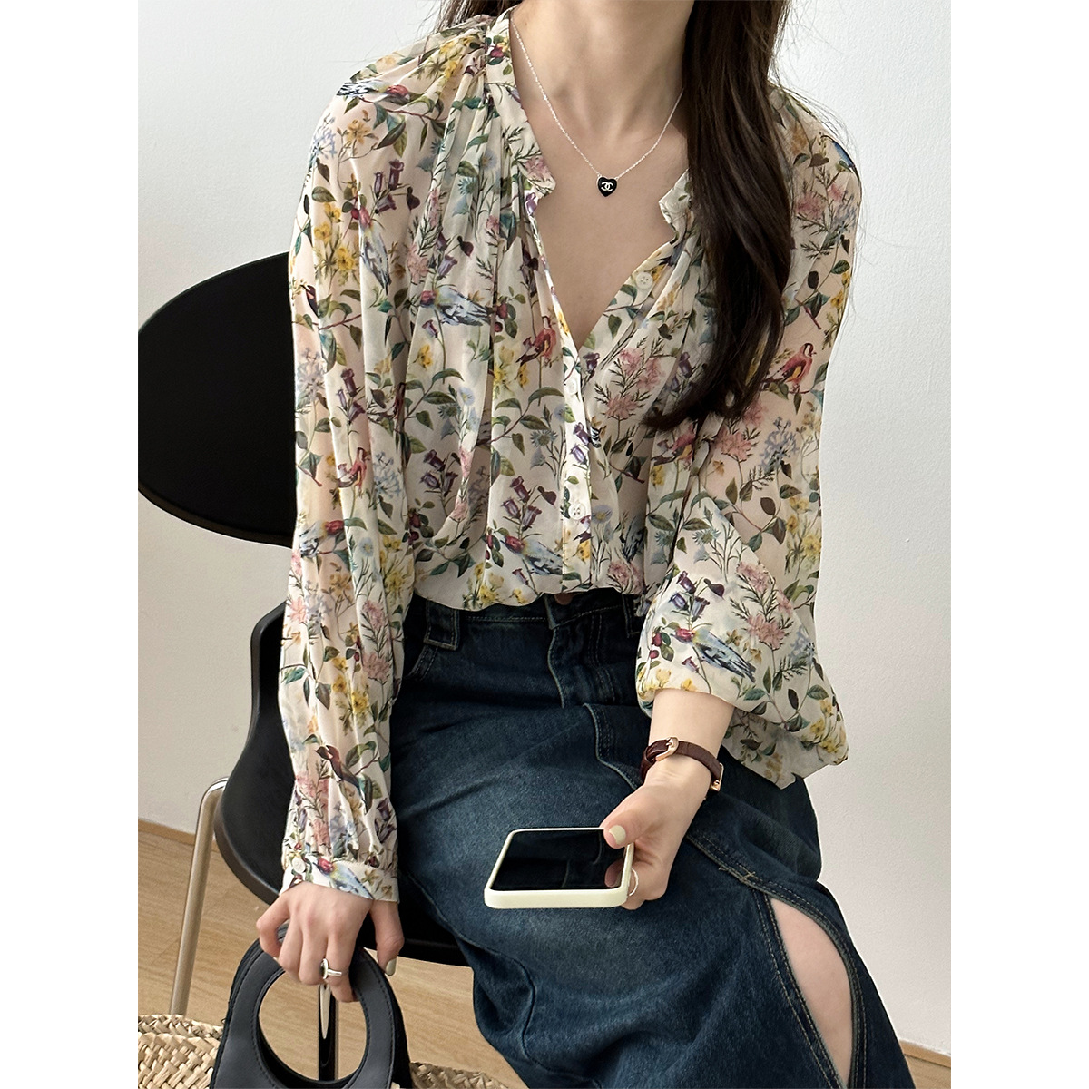 2025 Women Spring Flower Print - Sewing V review and price