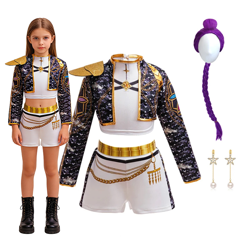 Girls Hip‑Hop 3D Print Gold Tr - Sewing Jackets review and price